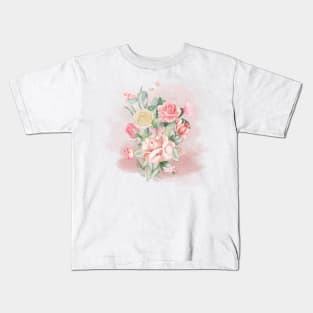 Watercolor Inspired Florals Kids T-Shirt